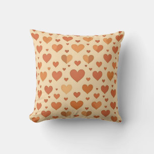 Terracotta Heart Scatter Pattern Cushion