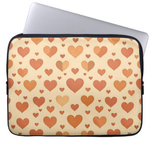 Terracotta Heart Scatter Pattern Laptop Sleeve