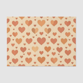 Terracotta Heart Scatter Pattern Tissue Paper