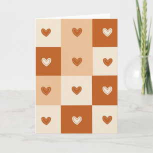 Terracotta Hearts Pattern Card