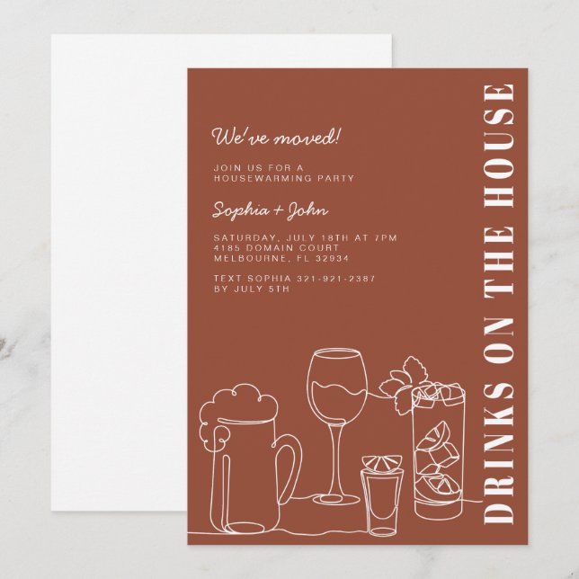 Terracotta Housewarming Party Invitation (Front/Back)