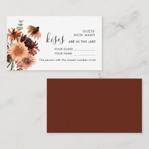 Terracotta   How Many Kisses Wedding Game card