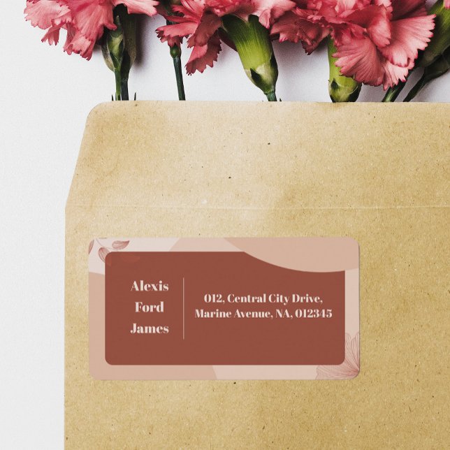 Terracotta Hues Chic Abstract Address Label (Creator Uploaded)