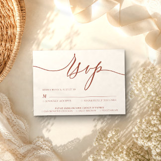 Terracotta Ivoriy sequencial visual presentation RSVP Card