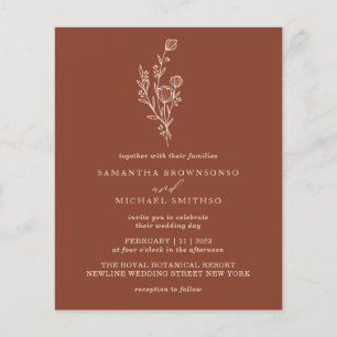 Terracotta Ivory Bouquet Modern Budget Botanical Flyer