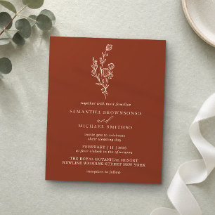 Terracotta Ivory Bouquet Modern Budget Botanical Flyer