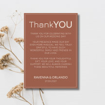 Terracotta Ivory Old Money Modern Thank You Card