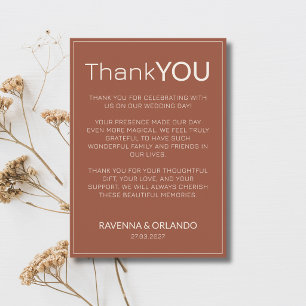Terracotta Ivory Old Money Modern Thank You Card