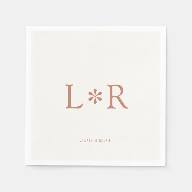 Terracotta & Ivory | Stylish Modern  Napkin (Front)