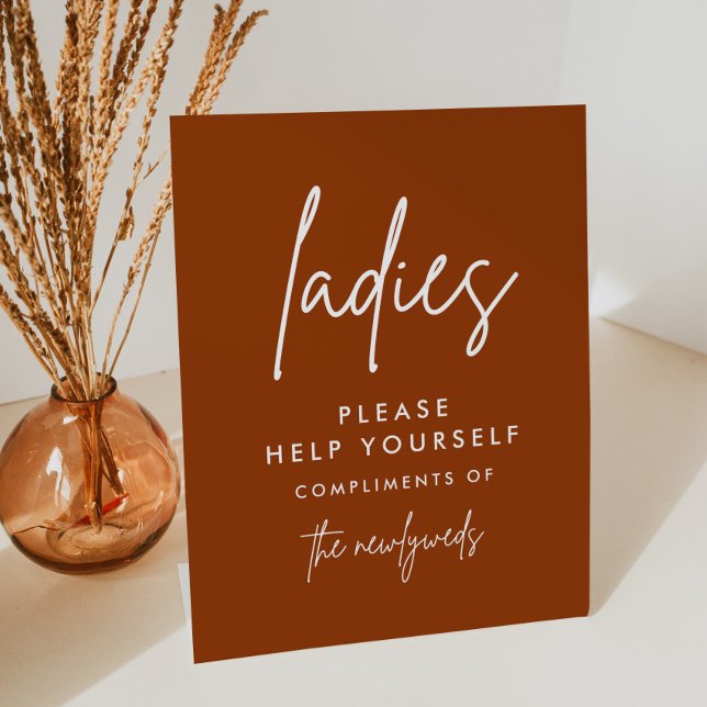 Terracotta Ladies Wedding Bathroom Basket Sign (Creator Uploaded)