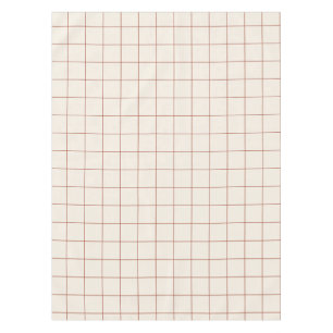 Terracotta Large Windowpane Plaid Tablecloth