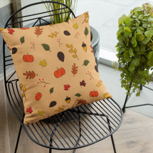Terracotta Leaves Fall Cushion
