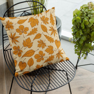 Terracotta Leaves Fall Pumpkin Cushion