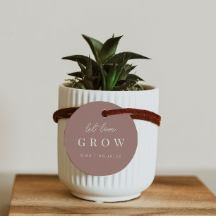 Terracotta Let Love Grow Plant or Seed Favour Tags
