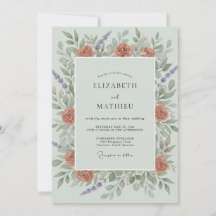 Terracotta Lilac Wildflower Wedding Invitation