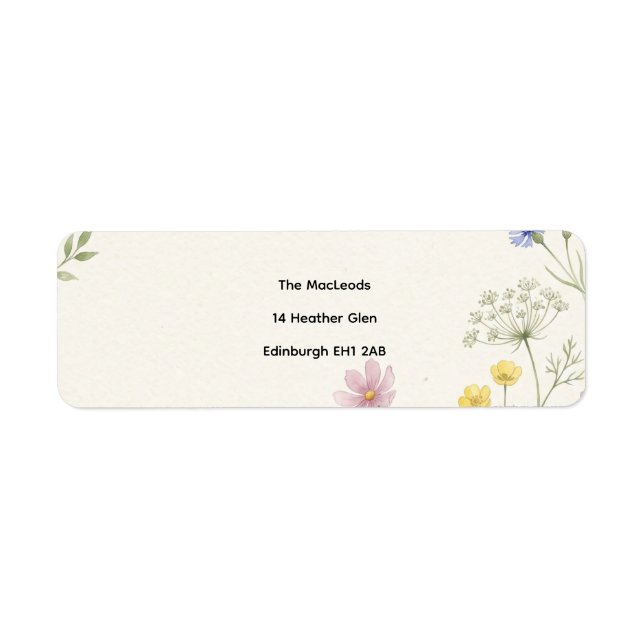 Terracotta Line Art Floral Return Address Label (Front)
