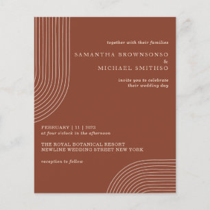 Terracotta Line Art Geometric Boho Budget Flyer