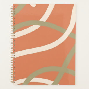 Terracotta Linework Pattern   Cream & Olive  Planner