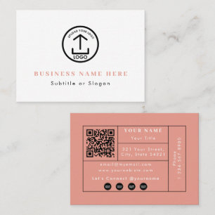 Terracotta Logo QR Code Social Media Contact Business Card