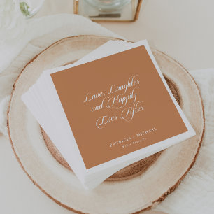 Terracotta Love Laughter and Happily Ever After Napkin