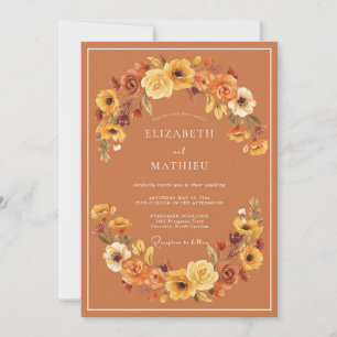 Terracotta Luminous Autumn Wedding Invitation