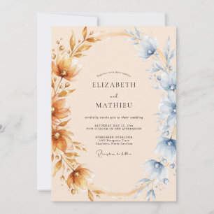 Terracotta Luminous Spring Wedding Invitation