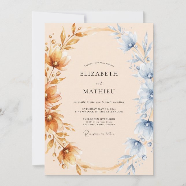 Terracotta Luminous Spring Wedding Invitation (Front)