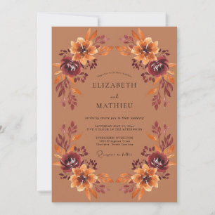 Terracotta Lush Harvest Wedding Invitation