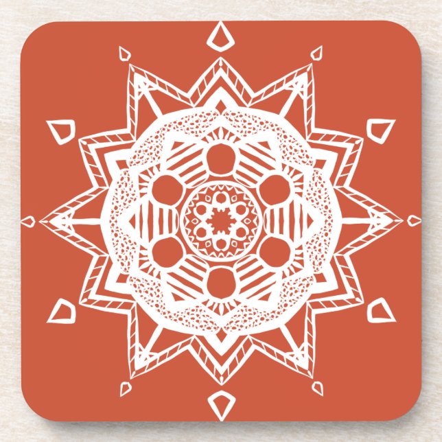 Terracotta Mandala Coaster (Front)