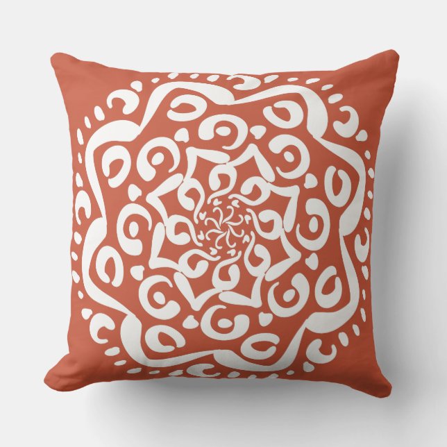 Terracotta Mandala Cushion (Front)