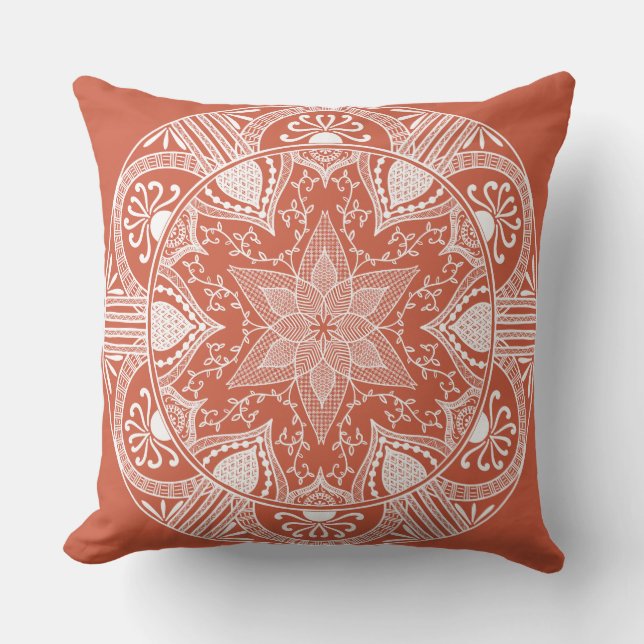 Terracotta Mandala Cushion (Front)