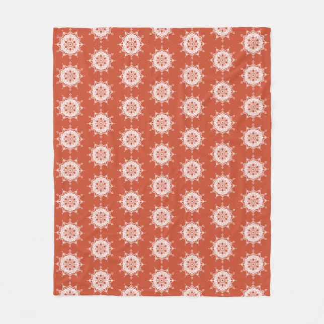 Terracotta Mandala Fleece Blanket (Front)