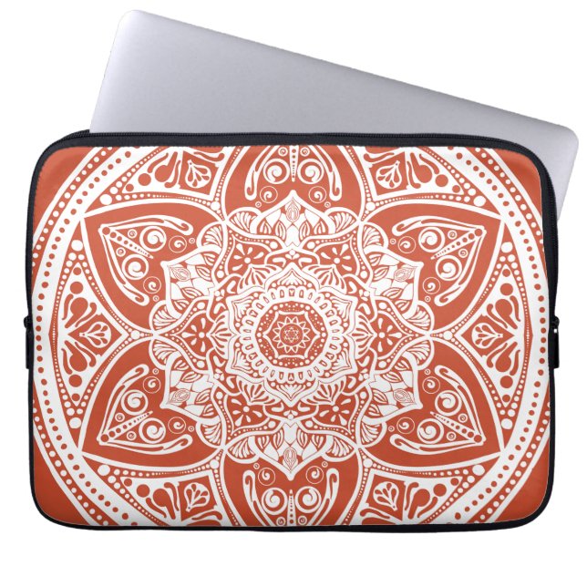 Terracotta Mandala Laptop Sleeve (Front)