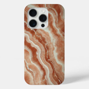 Terracotta Marble with Cream Streaks iPhone 15 Pro Case
