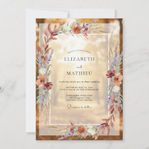 Terracotta Mauve Wildflower Wedding Invitation