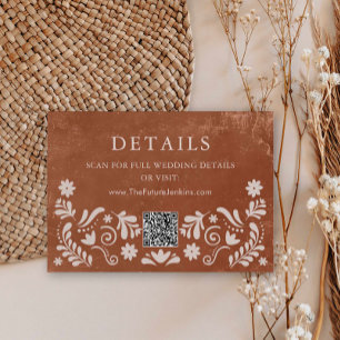 Terracotta Mexican Wedding Details Card Insert