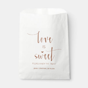 Terracotta Minimal Script Love is Sweet Wedding Favour Bags