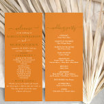 Terracotta Minimal Script Text Wedding Program Rack Card<br><div class="desc">Minimal simple Text and script Wedding program that you can customise and personalise by yourself. The wedding program comes in a basic but elegant design with an affordable price in case you are searching for affordable wedding stationery.</div>