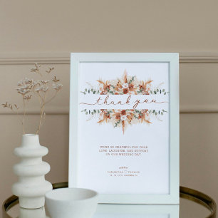 Terracotta Minimal Script Thank You Letter wedding Poster