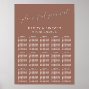 Terracotta Minimal Wedding Seating Chart