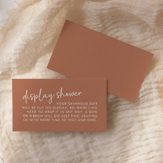 Terracotta Minimalist Bridal Display Shower Enclosure Card