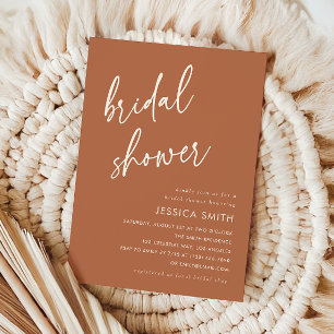 Terracotta Minimalist Bridal Shower Invitation