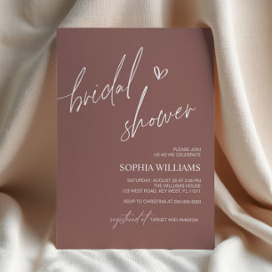 Terracotta Minimalist Bridal Shower Invitation
