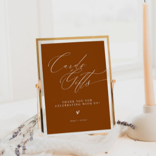 Terracotta Minimalist Cards and Gifts Wedding Sign