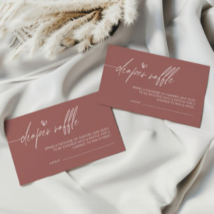 Terracotta Minimalist Diaper Raffle Enclosure Card