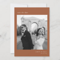 Terracotta Minimalist Elegant Photo Save the date
