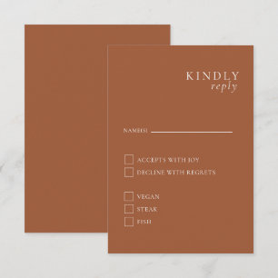 Terracotta Minimalist Elegant RSVP card