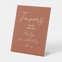 Terracotta Minimalist Elegant Script Favours