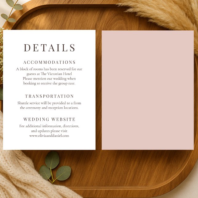 Terracotta Minimalist Elegant Wedding Details Invitation (Creator Uploaded)