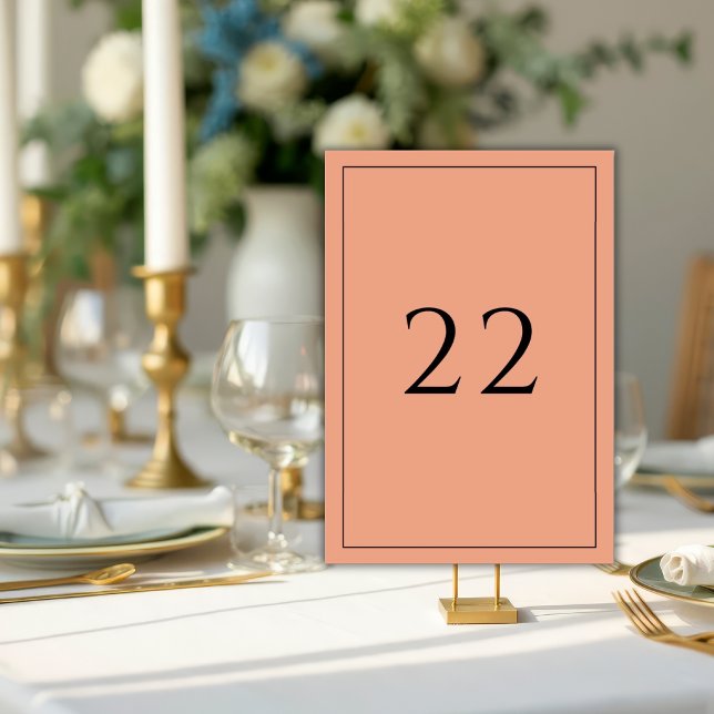 Terracotta Minimalist Elegant Wedding  Table Number (Creator Uploaded)
